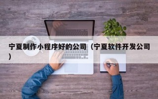 武汉宁夏制作小程序好的公司（宁夏软件开发公司）